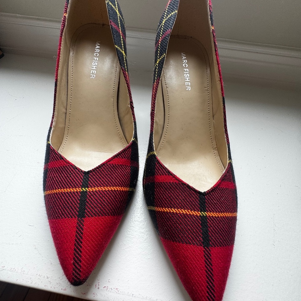 Marc Fisher Tartan Plaid Heels